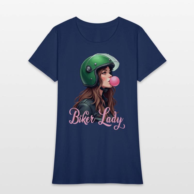 Cool motorcyclist biker chewing gum