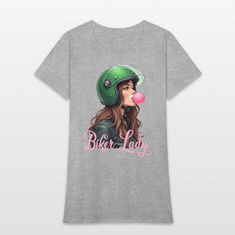 Cool motorcyclist biker chewing gum