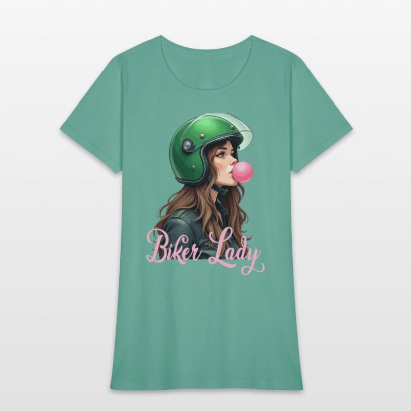 Cool motorcyclist biker chewing gum