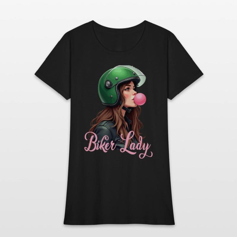 Cool motorcyclist biker chewing gum