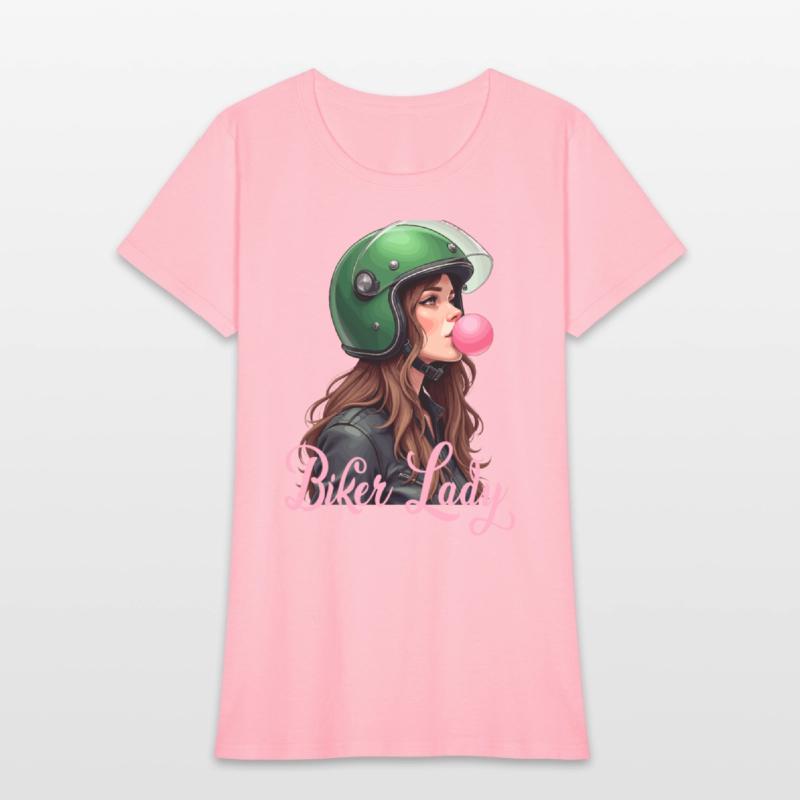 Cool motorcyclist biker chewing gum