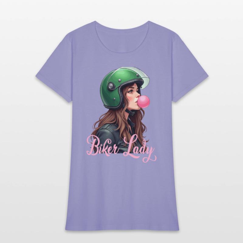 Cool motorcyclist biker chewing gum