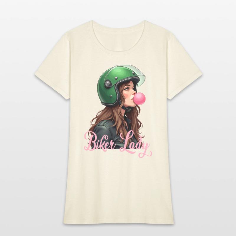 Cool motorcyclist biker chewing gum