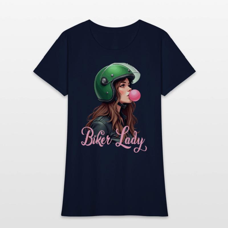 Cool motorcyclist biker chewing gum