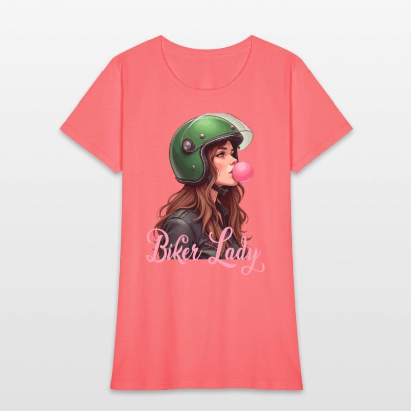 Cool motorcyclist biker chewing gum