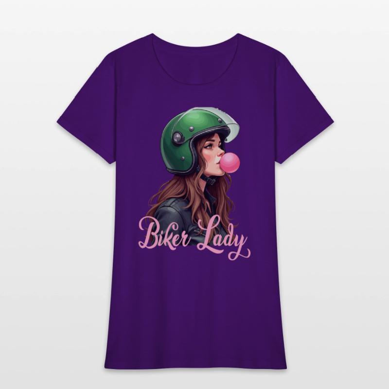 Cool motorcyclist biker chewing gum