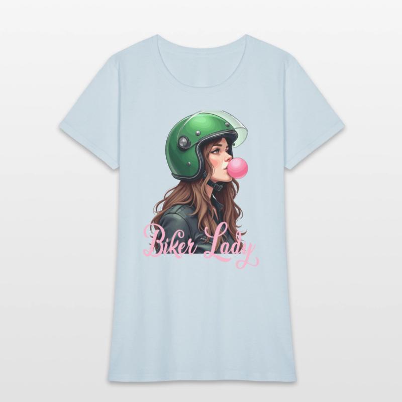 Cool motorcyclist biker chewing gum