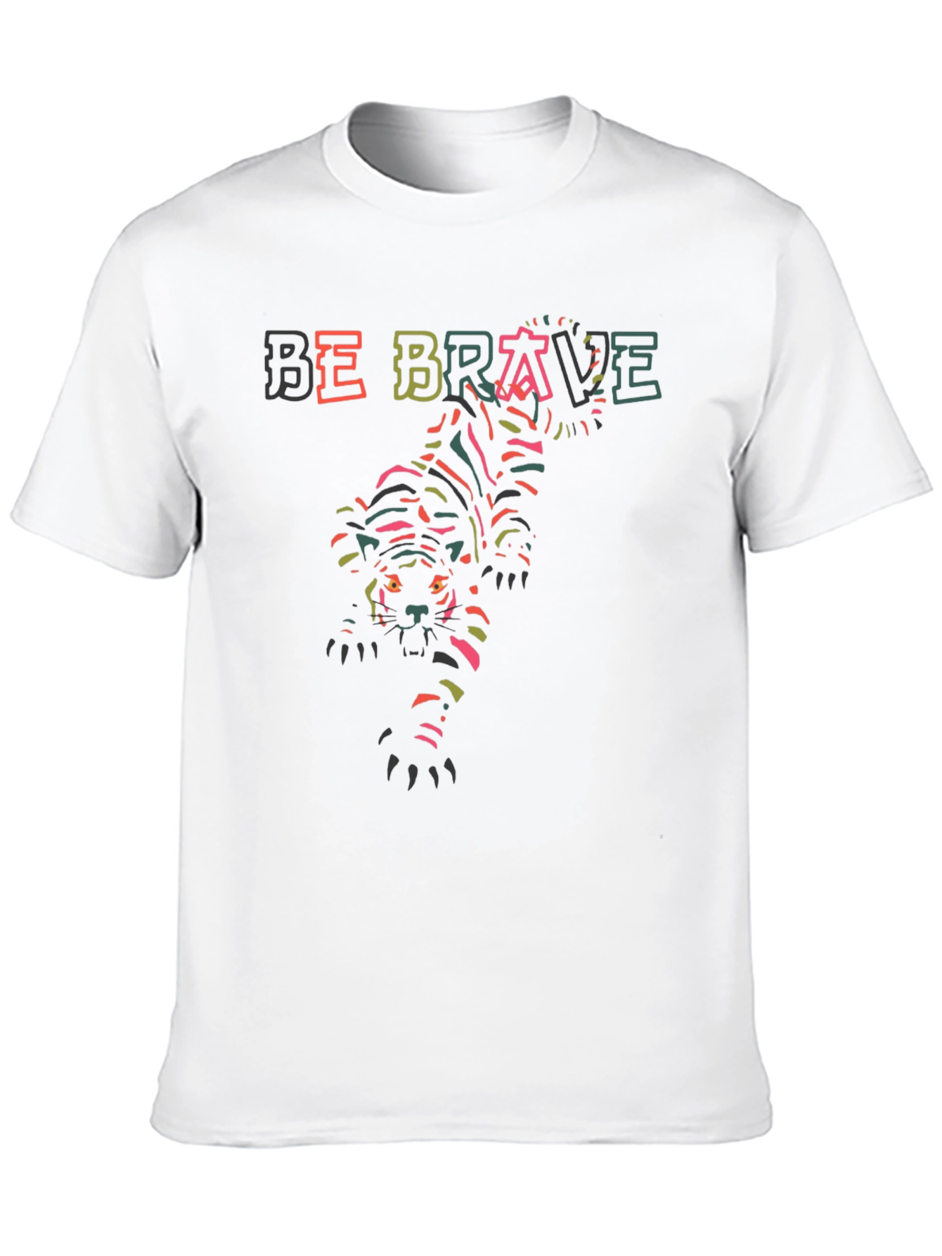 Be Brave Tiger Graphic Print Black T-Shirt