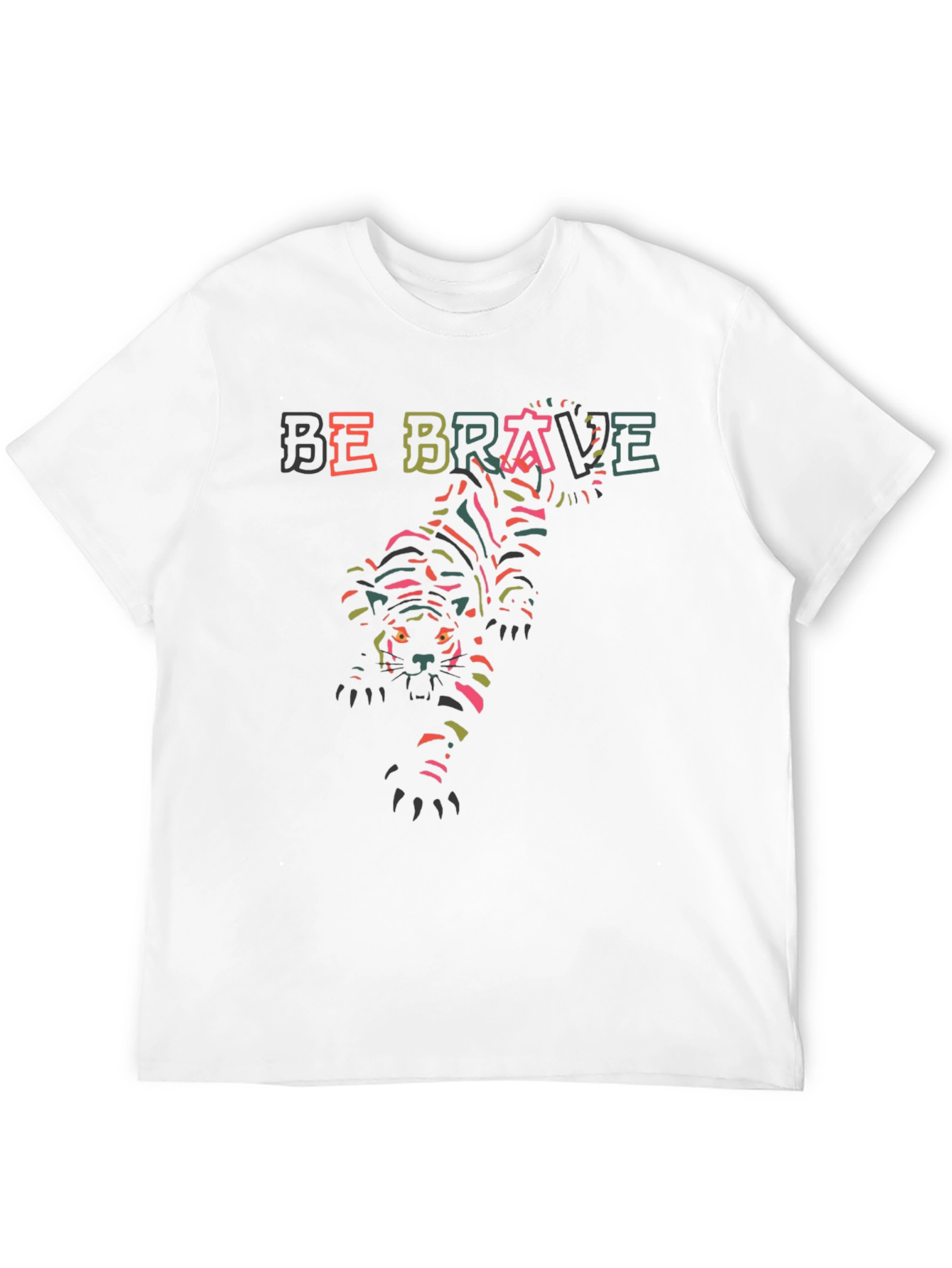 Be Brave Tiger Graphic Print Black T-Shirt