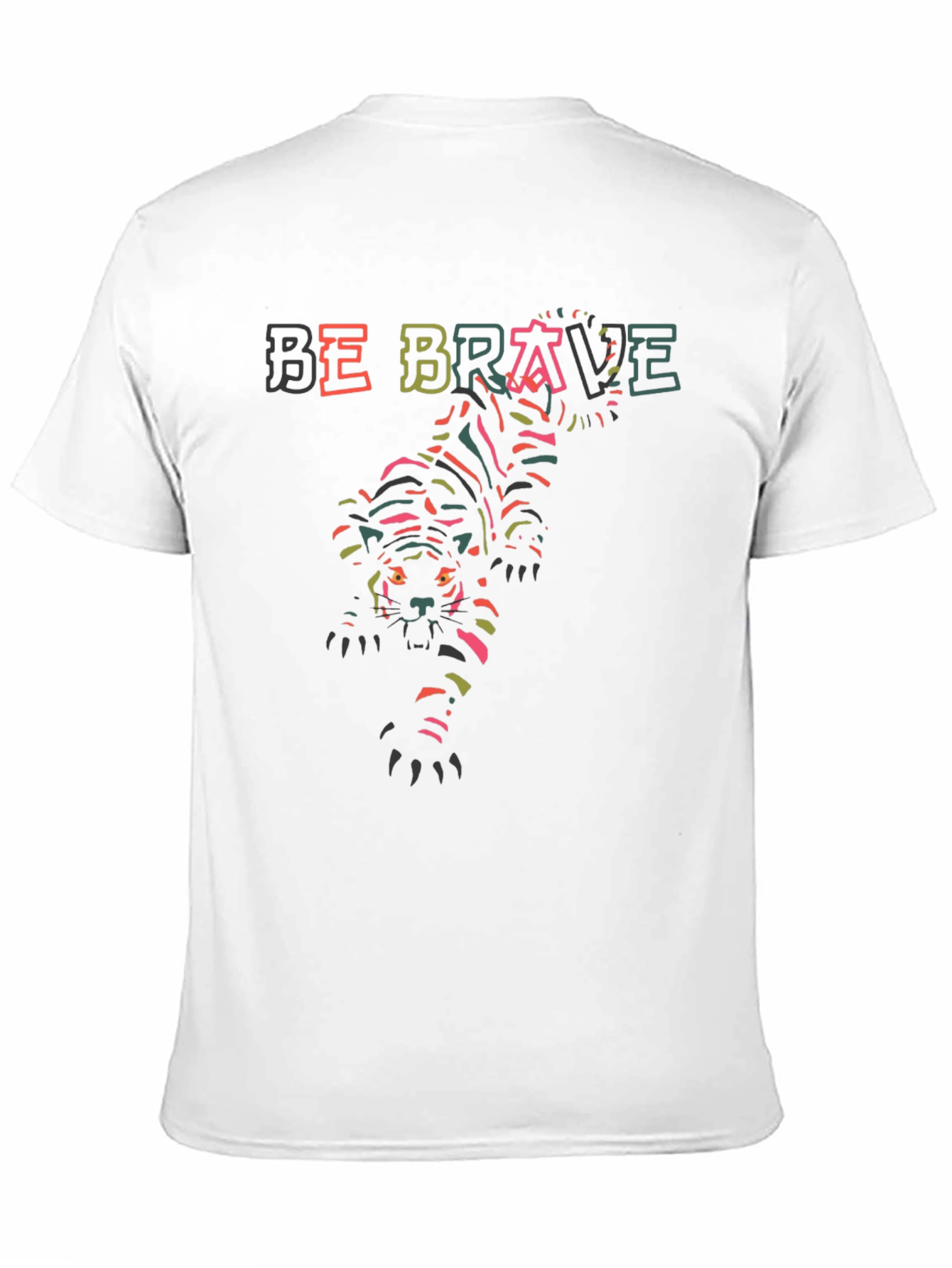 Be Brave Tiger Graphic Print Black T-Shirt