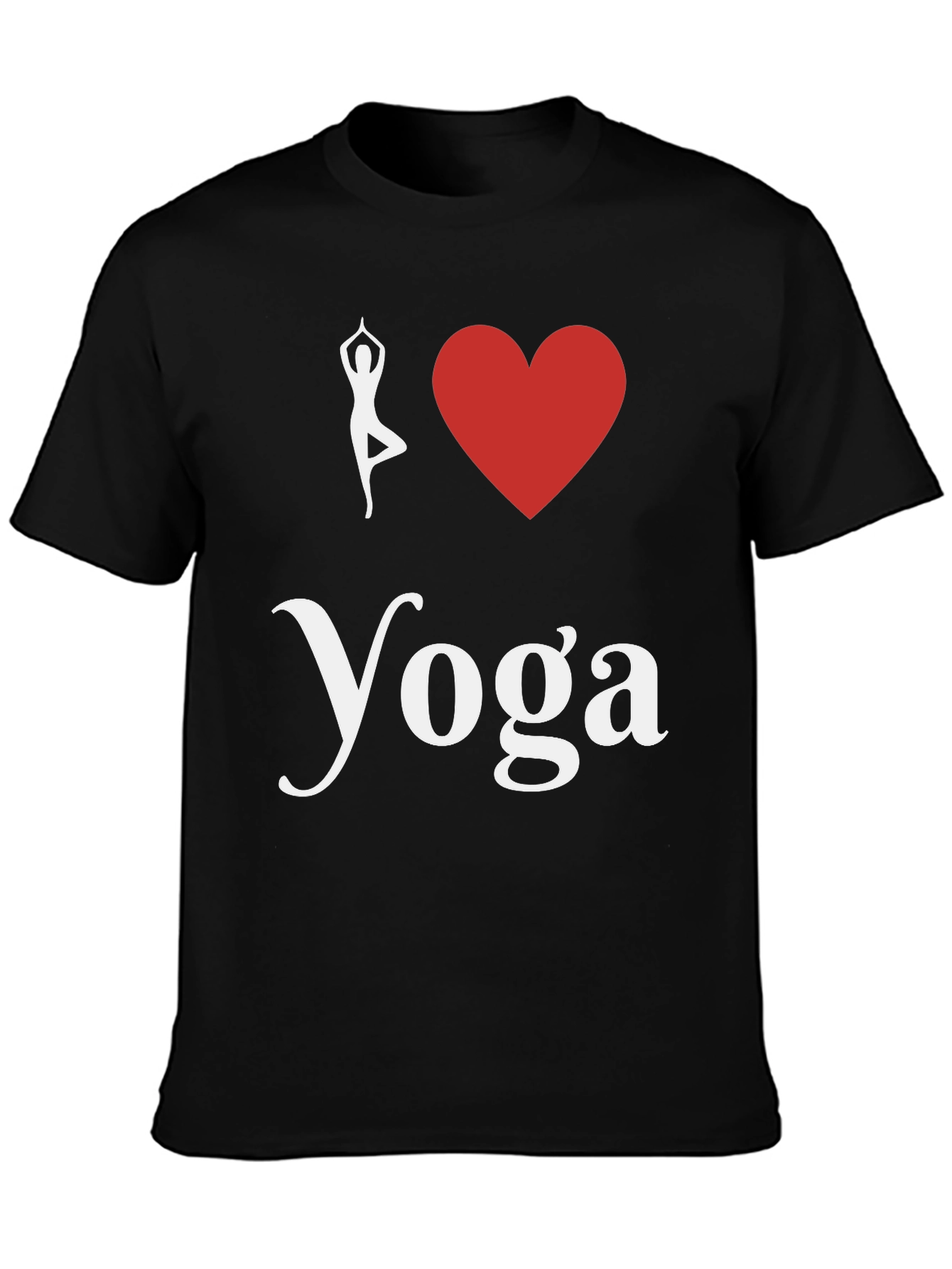 I Love Yoga T-Shirt Black Cotton Blend