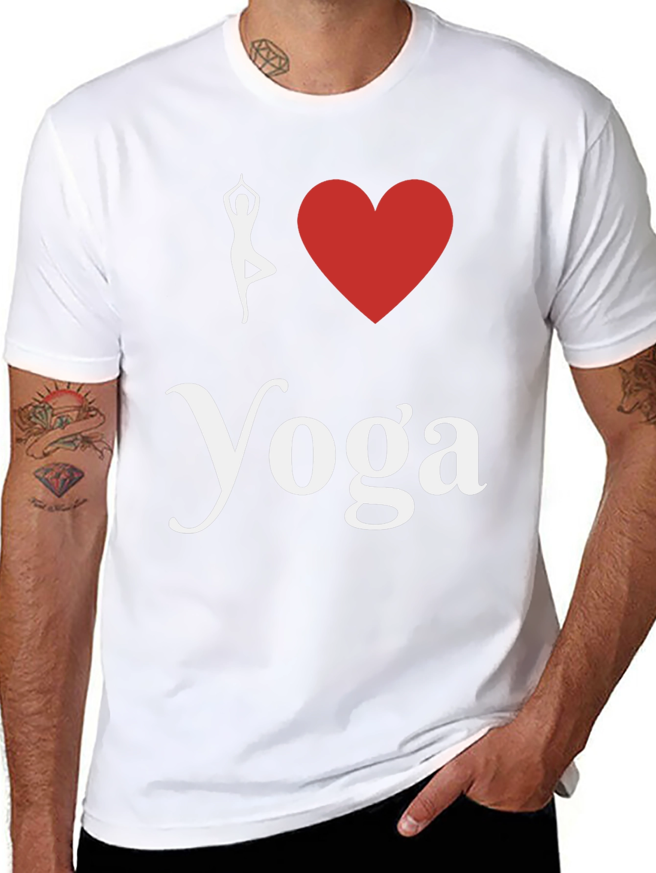 I Love Yoga T-Shirt Black Cotton Blend