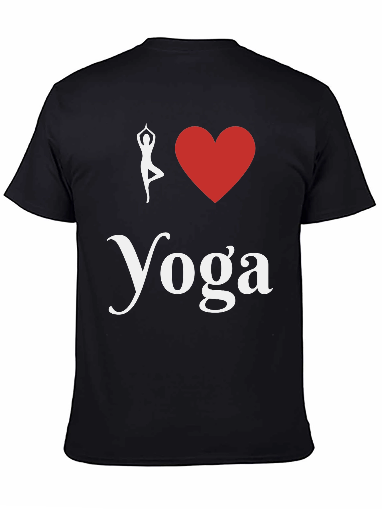 I Love Yoga T-Shirt Black Cotton Blend