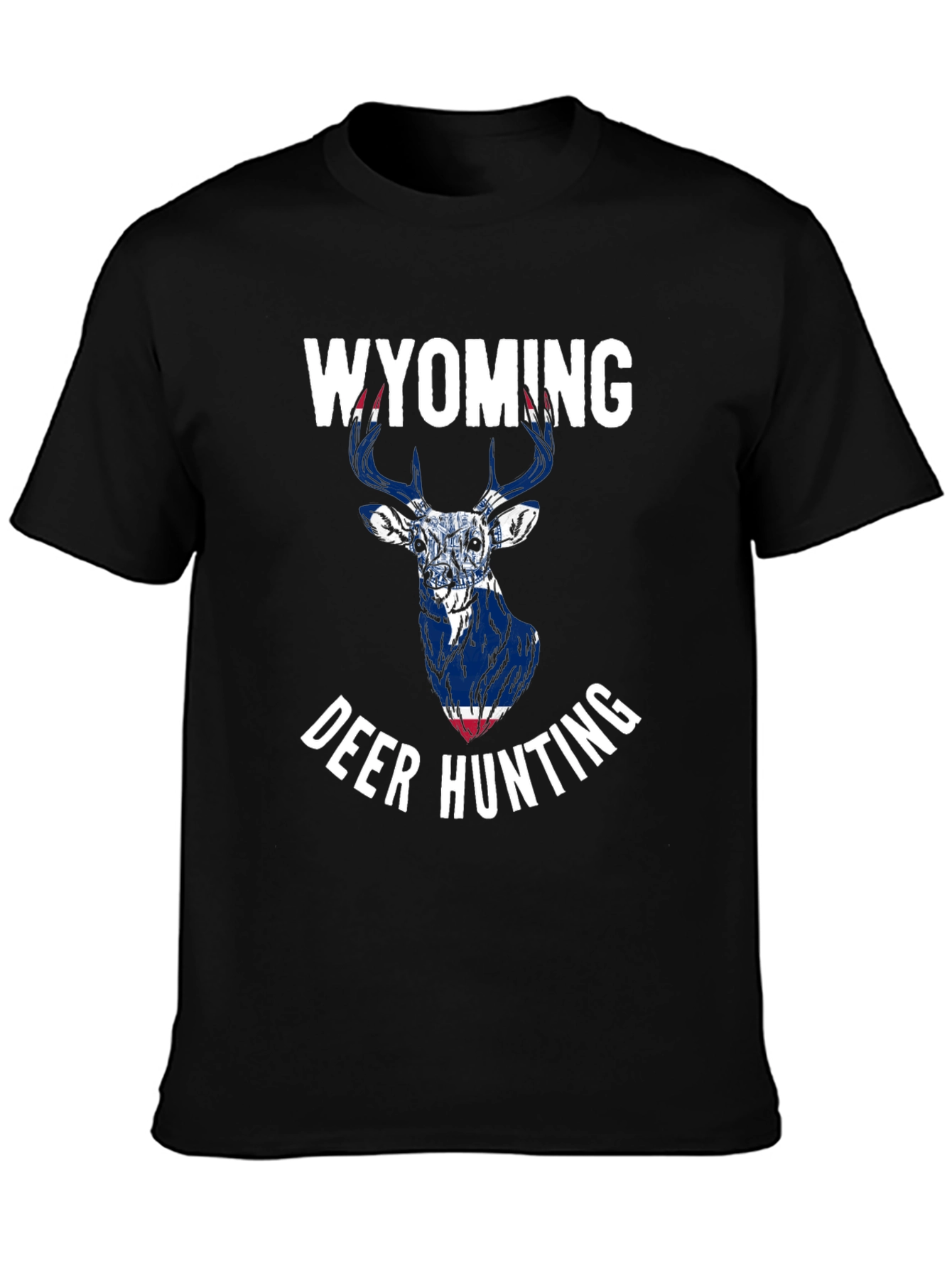 Wyoming Deer Hunting Graphic Tee - Black