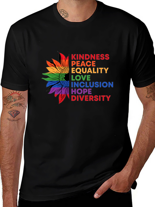 Kindness Peace Equality Sunflower Graphic T-Shirt
