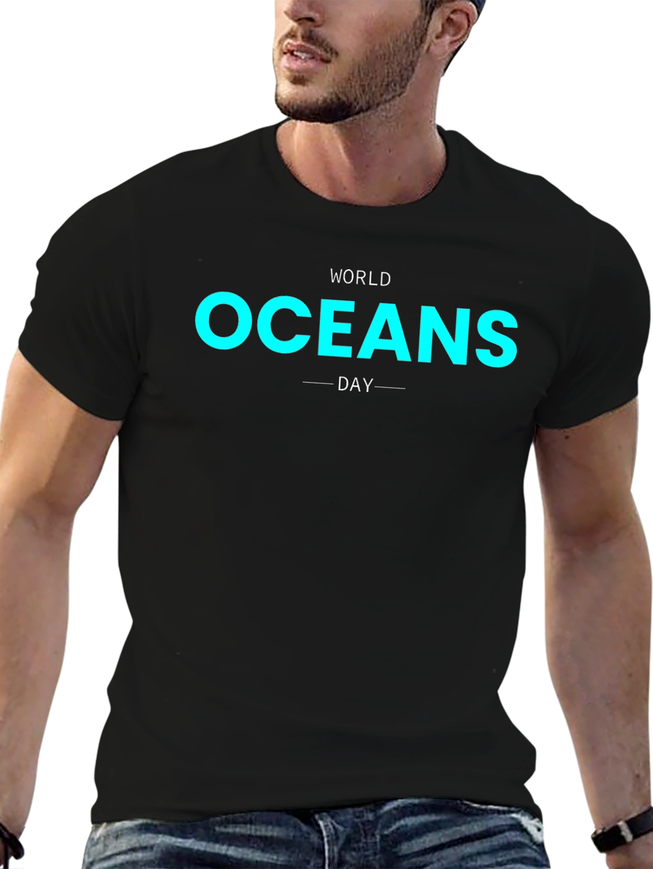World Oceans Day Black Graphic Tee