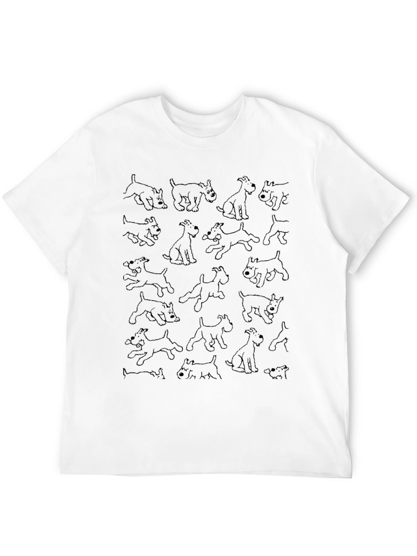 Dog Pattern T-Shirt - Black