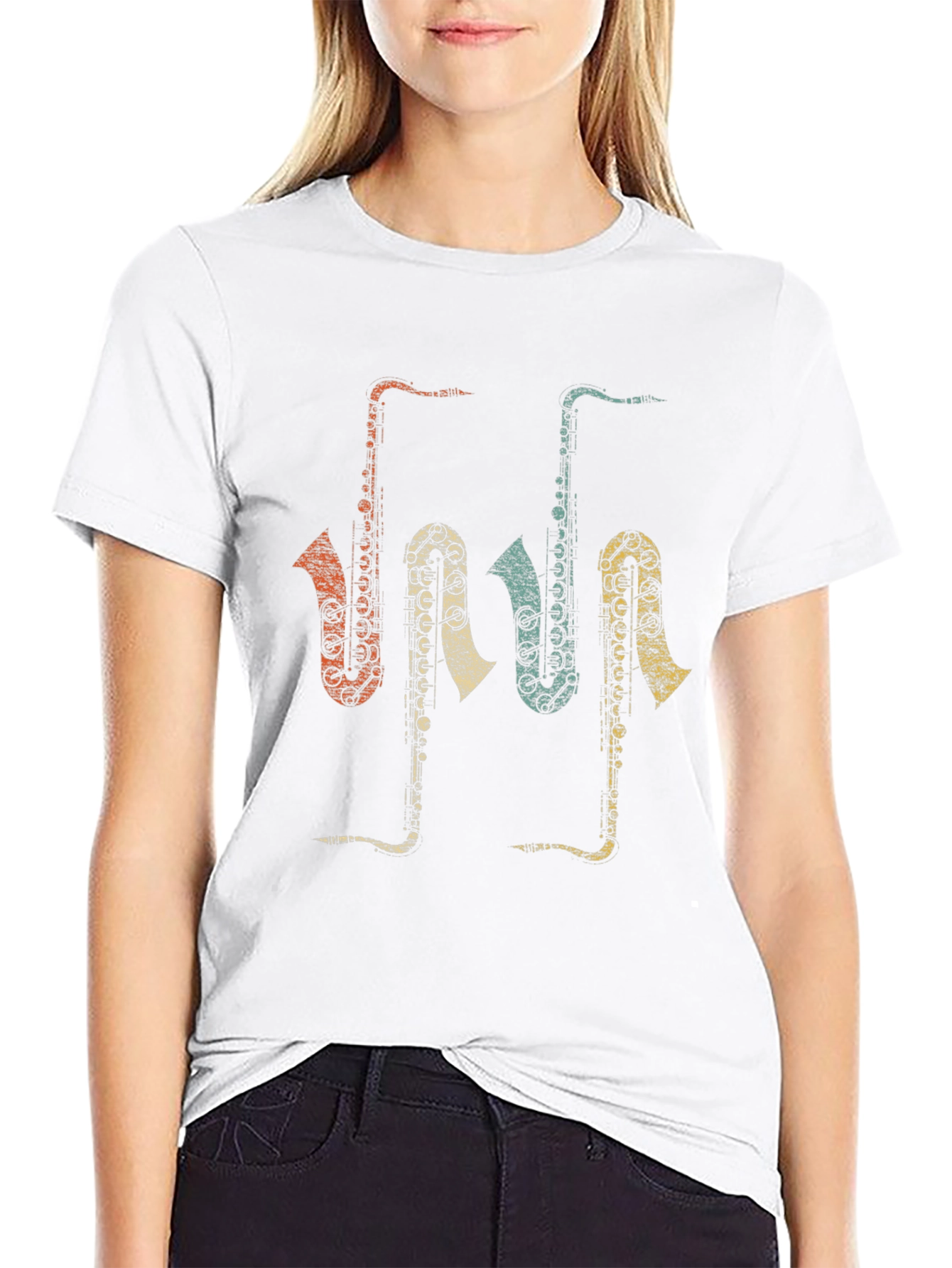 Retro Saxophone T-Shirt - Music Lover Tee