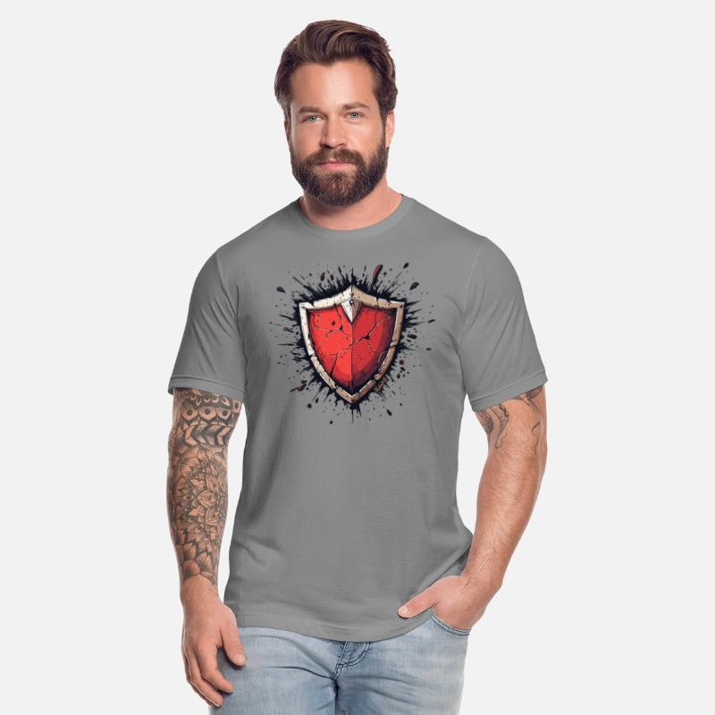 Cracked Red Shield with Battle Scars