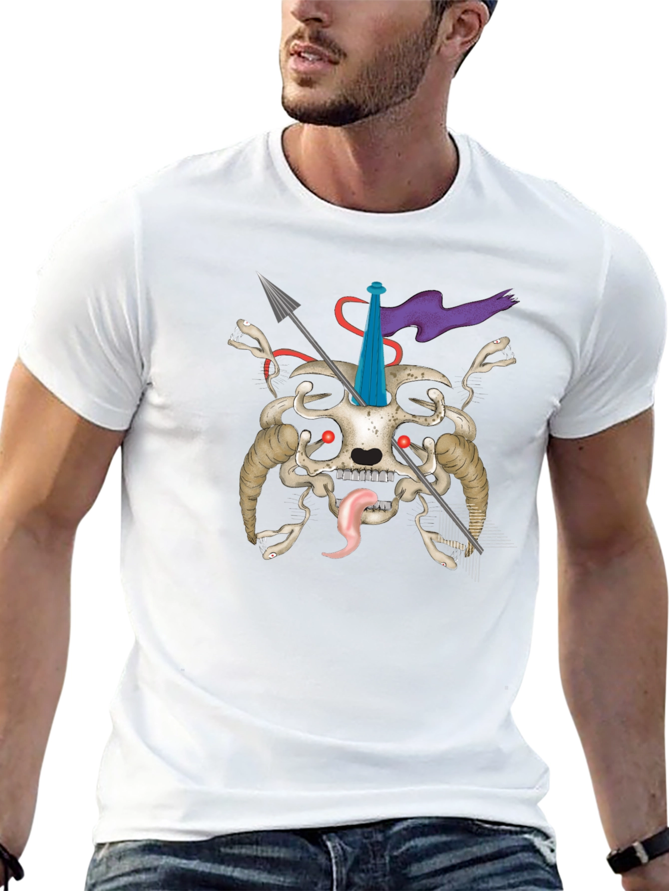 Skull & Arrows Graphic Tee - Unique Dark Style