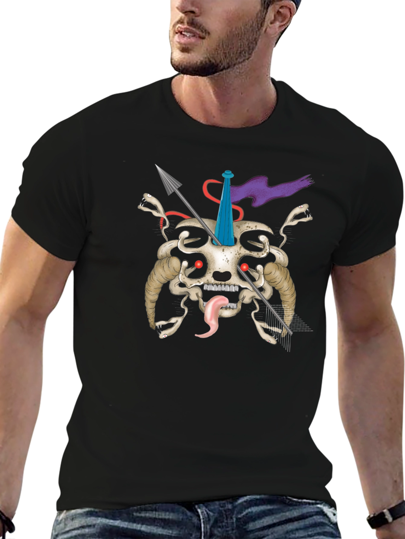Skull & Arrows Graphic Tee - Unique Dark Style