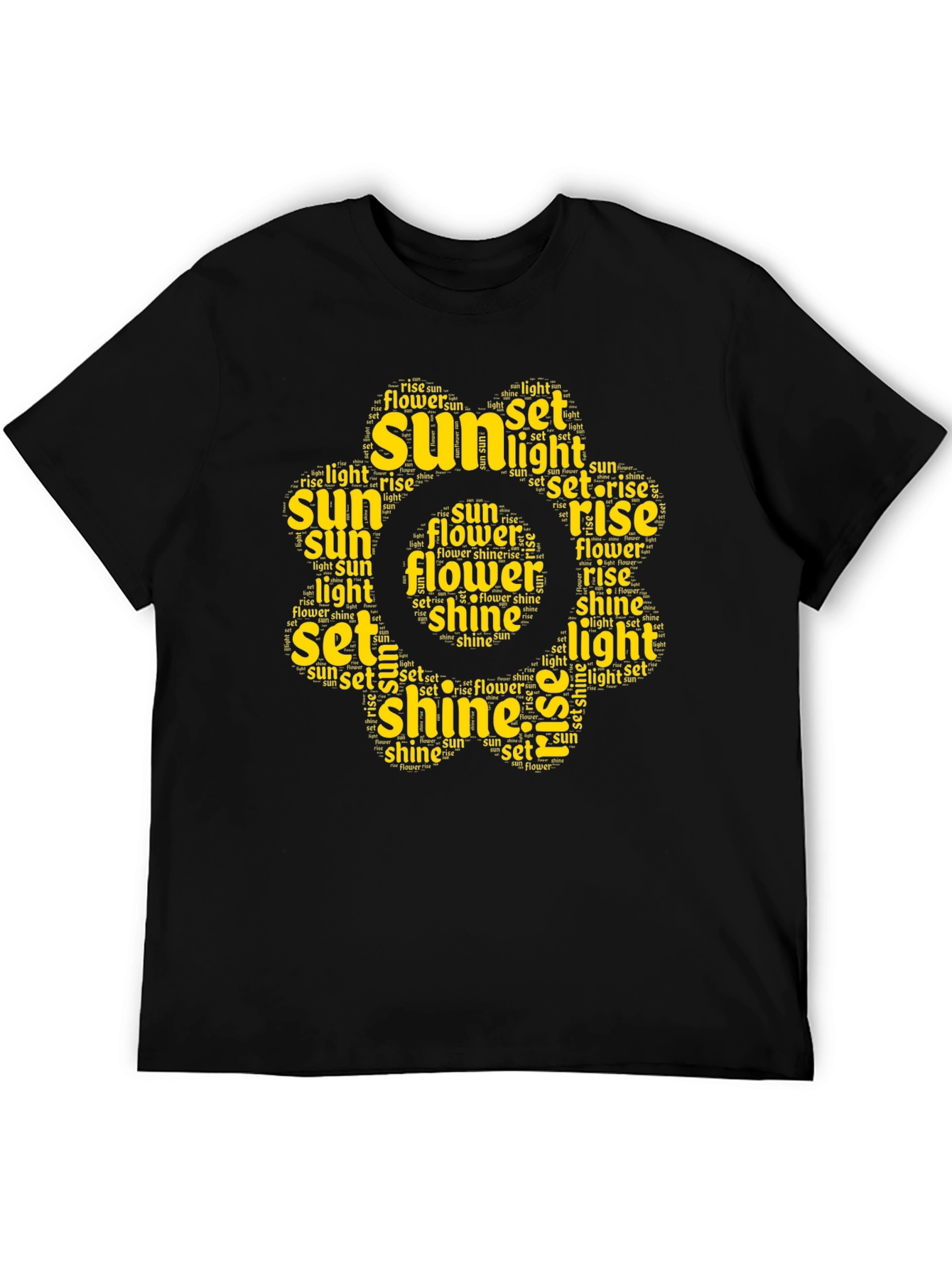 Sunshine Word Art T-Shirt - Black