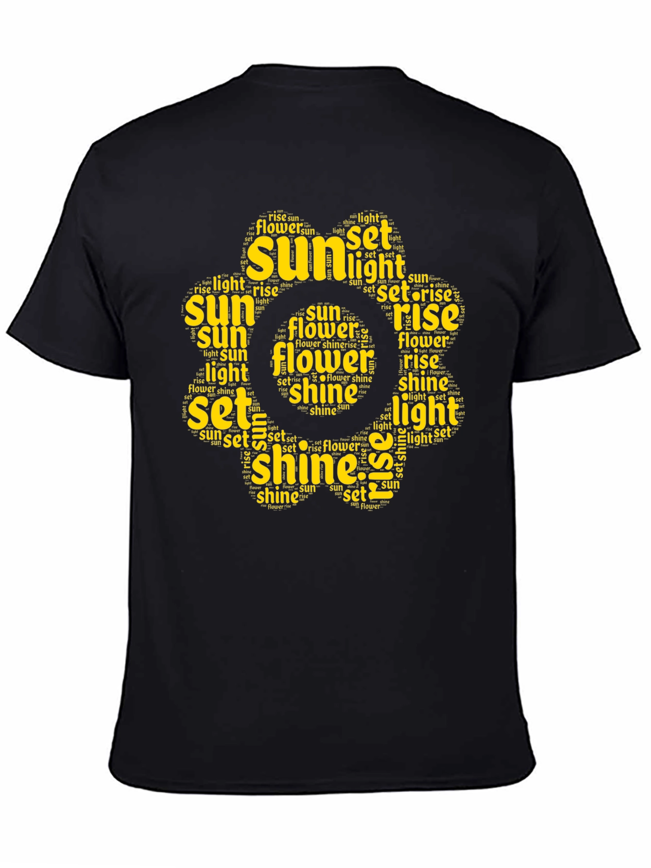 Sunshine Word Art T-Shirt - Black