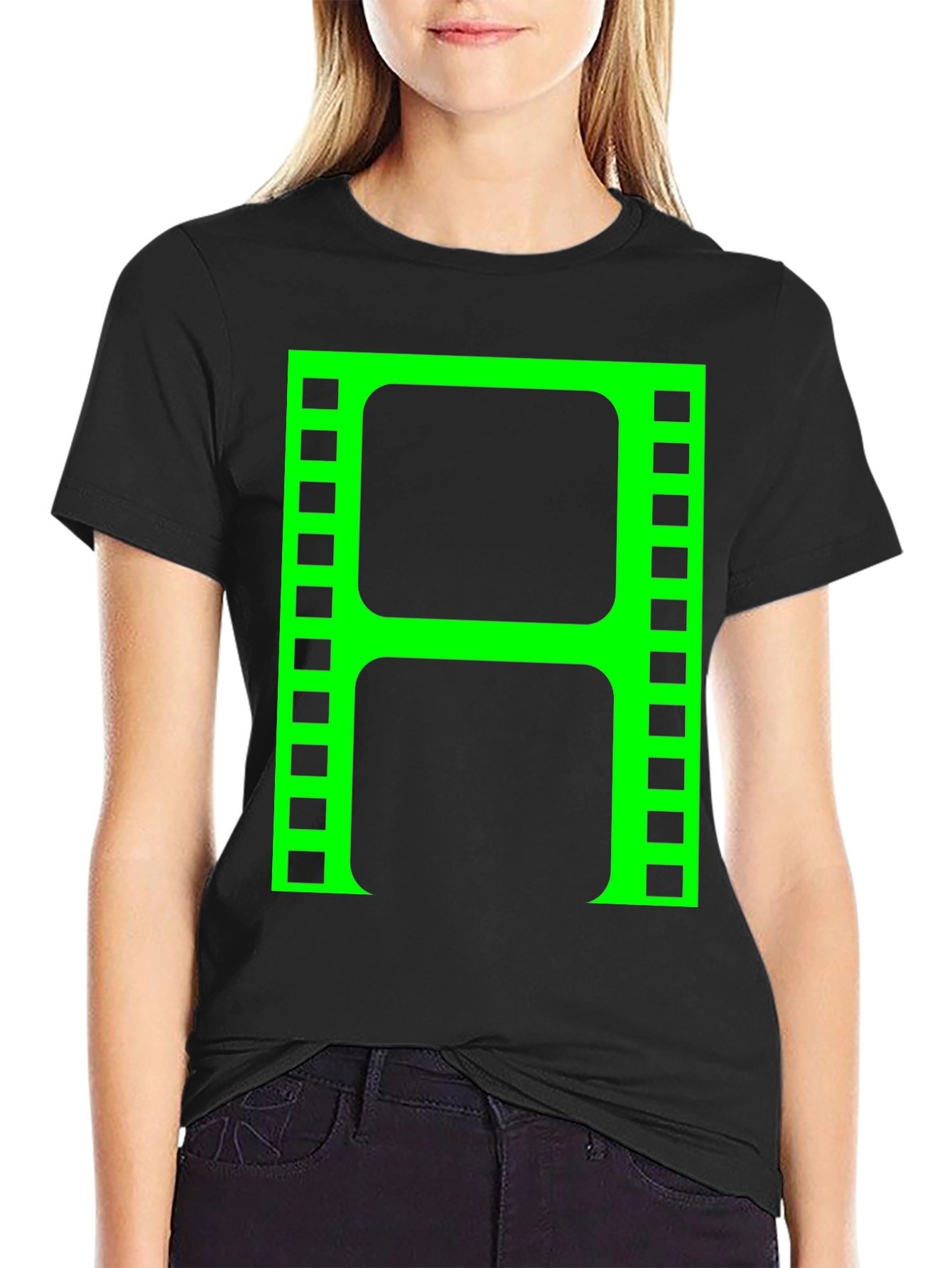 Retro Film Reel T-Shirt - Black Movie Buff Tee