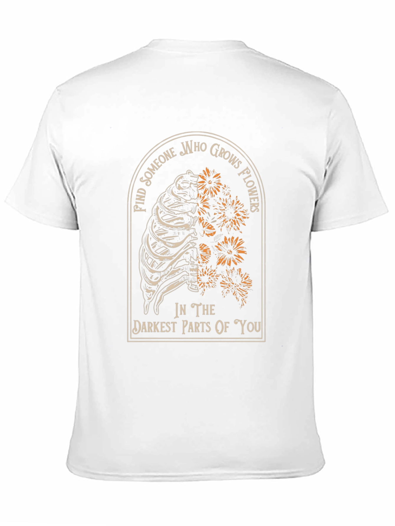 Ribcage Flowers Graphic Print T-Shirt