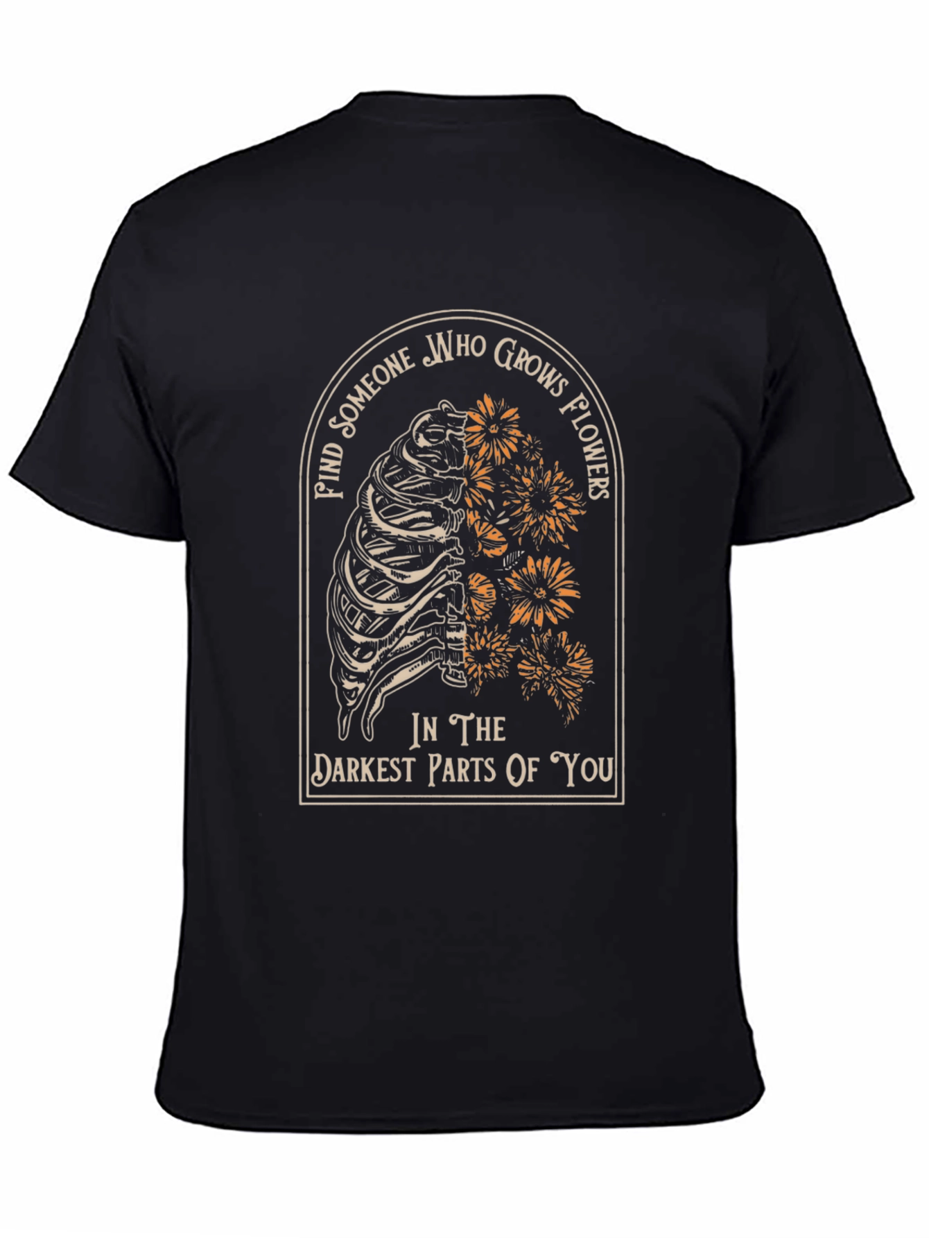 Ribcage Flowers Graphic Print T-Shirt