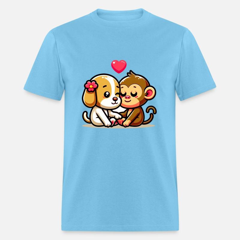 Cuddling Dog And Monkey In Love