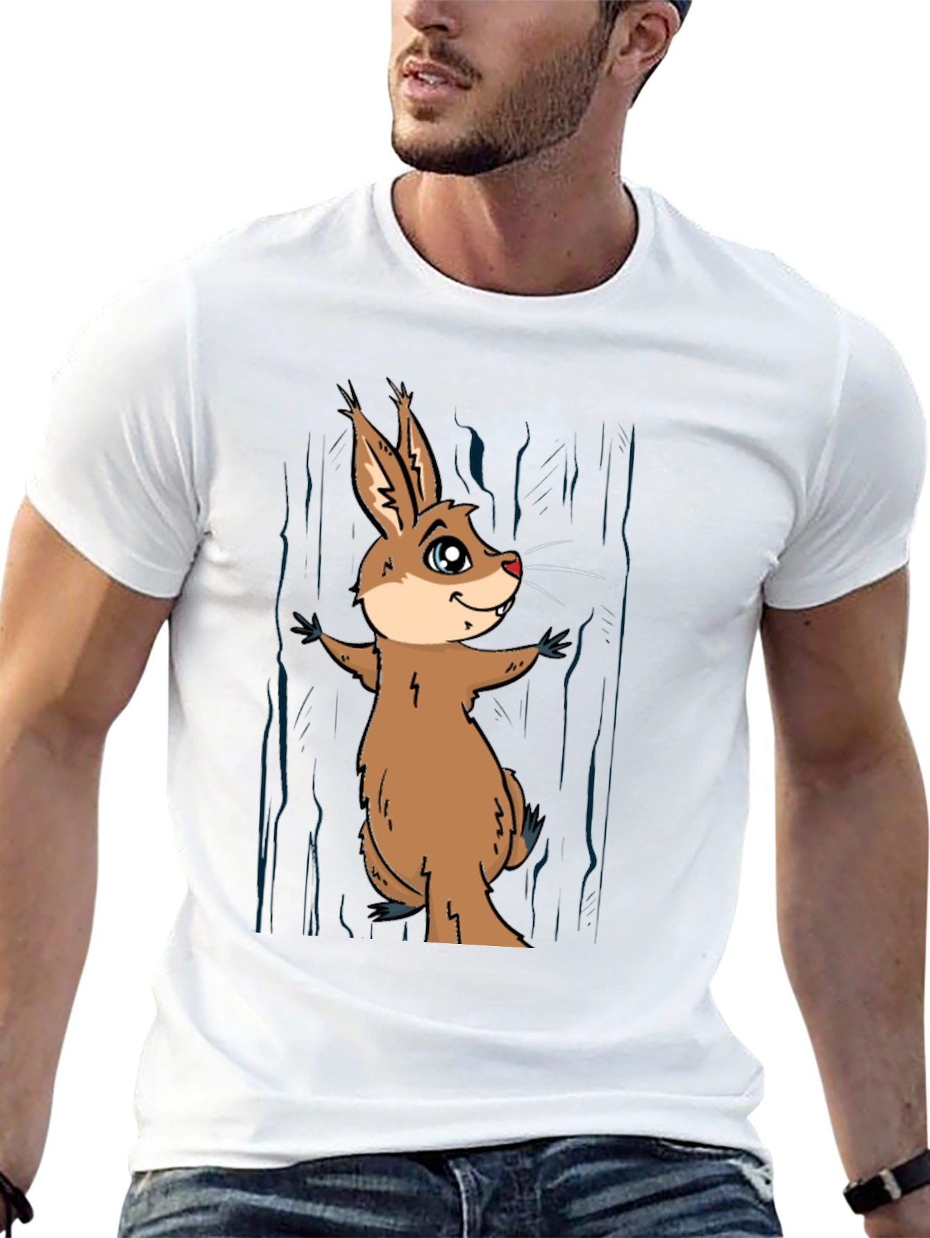 Funny Cartoon Rodent T-Shirt - Black