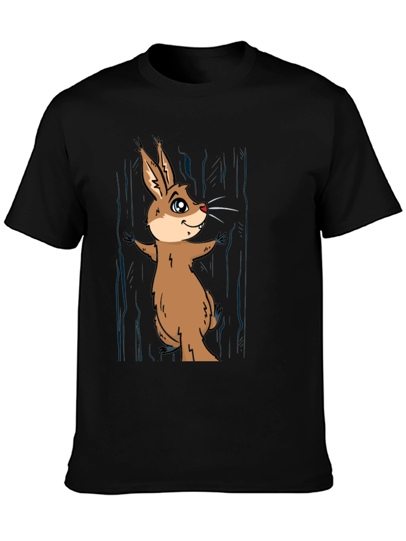 Funny Cartoon Rodent T-Shirt - Black