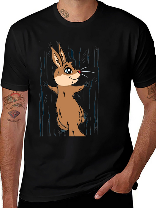 Funny Cartoon Rodent T-Shirt - Black