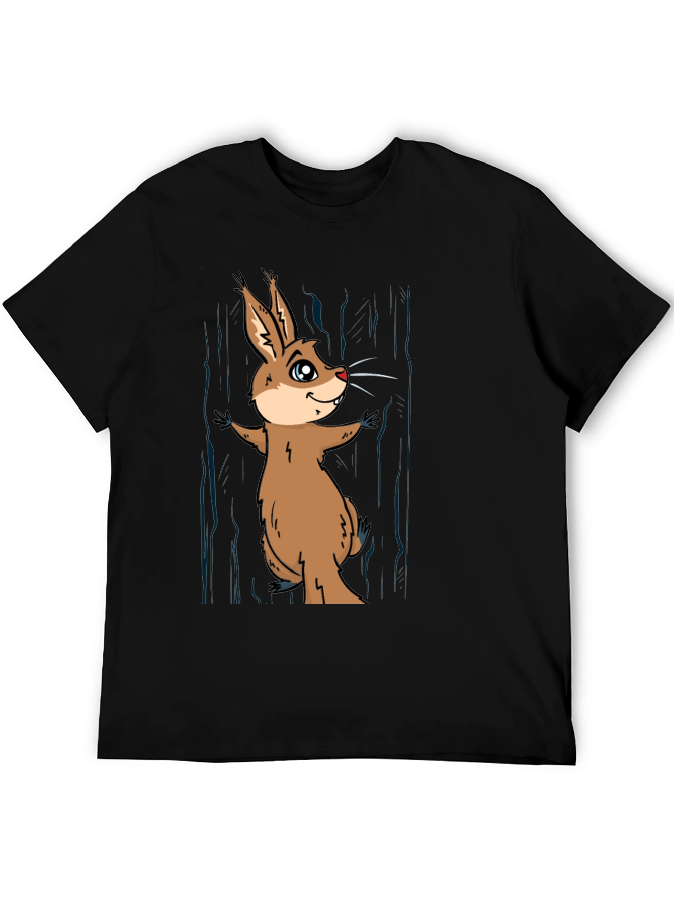 Funny Cartoon Rodent T-Shirt - Black