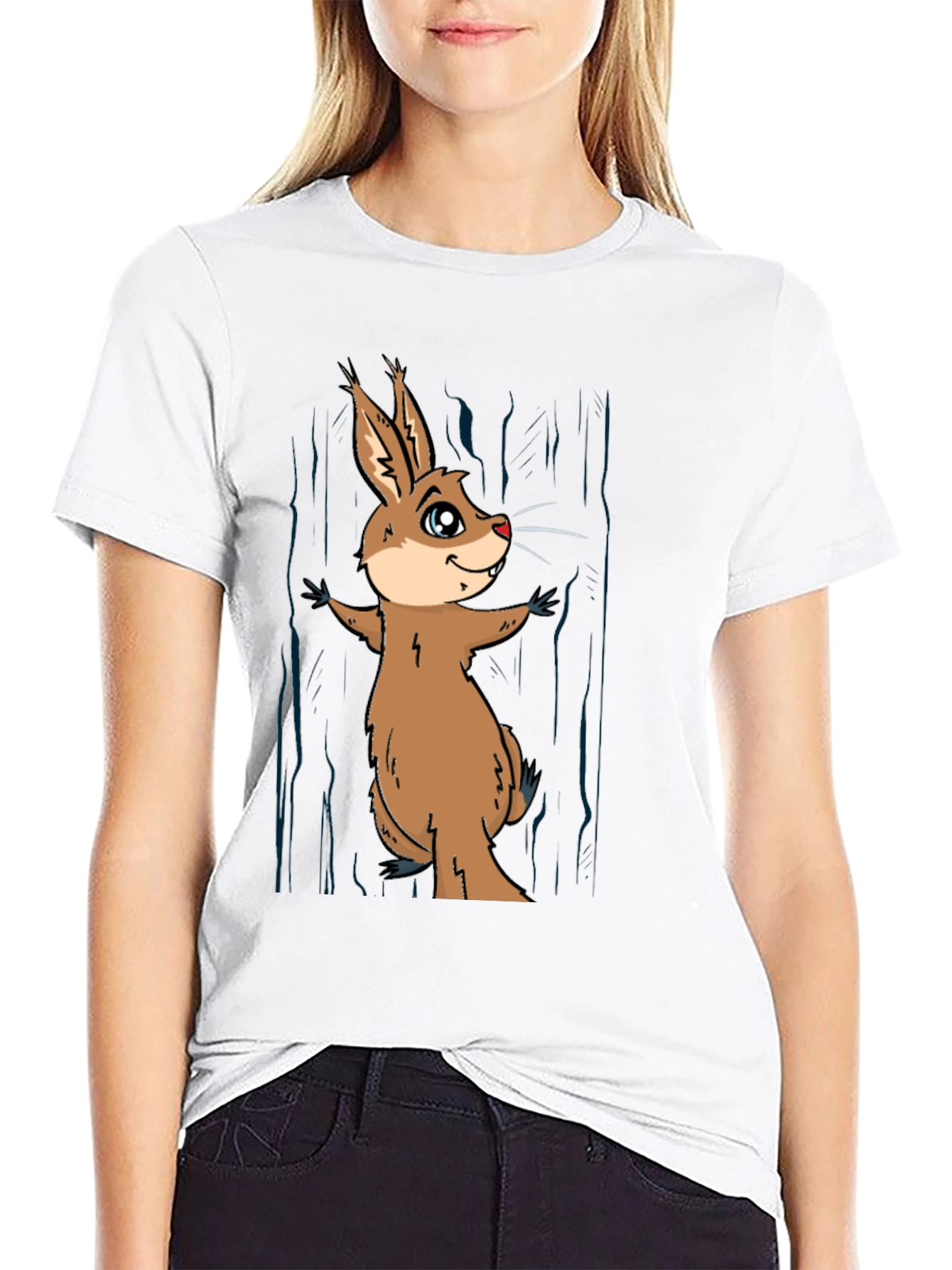 Funny Cartoon Rodent T-Shirt - Black