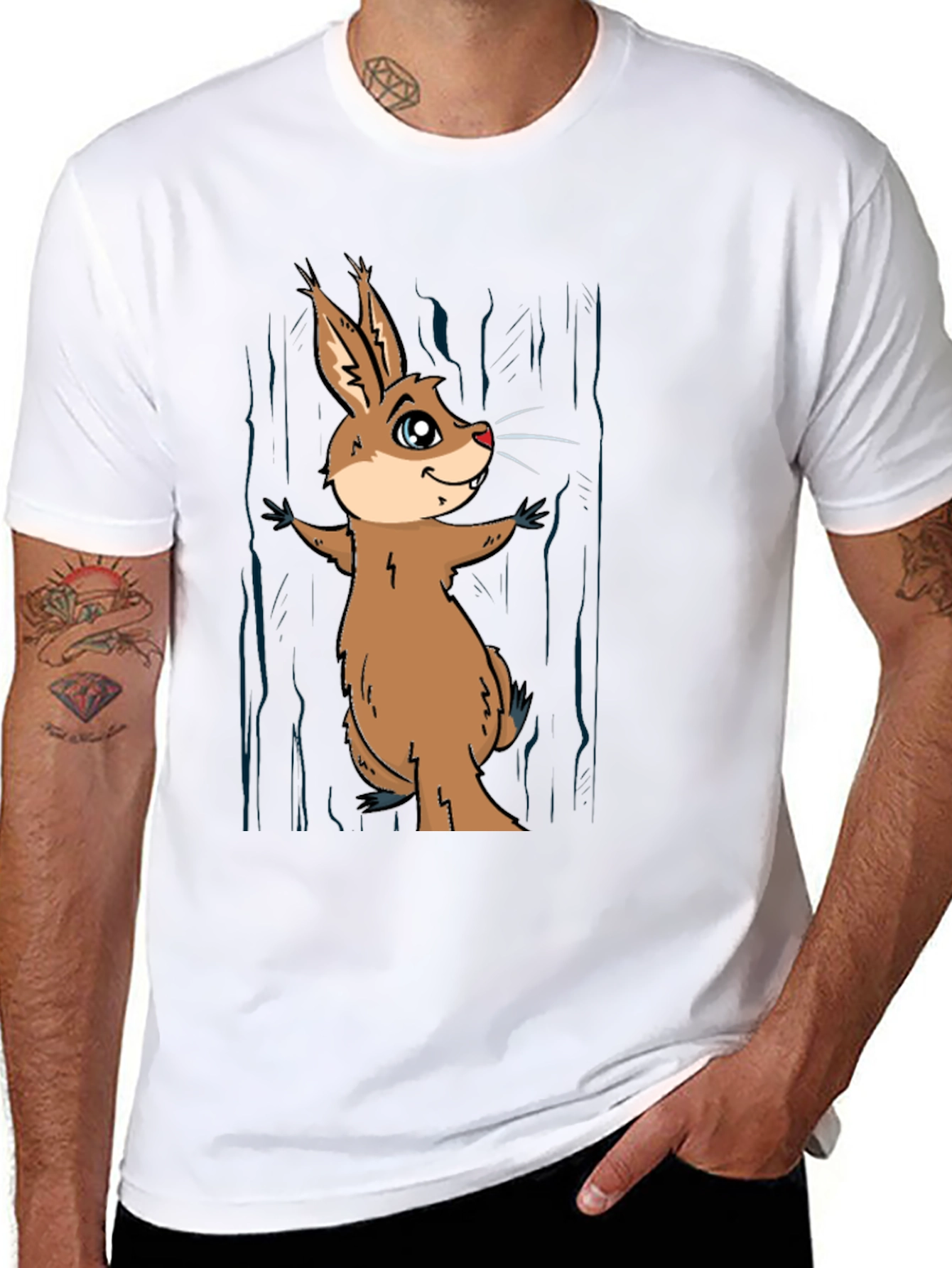 Funny Cartoon Rodent T-Shirt - Black