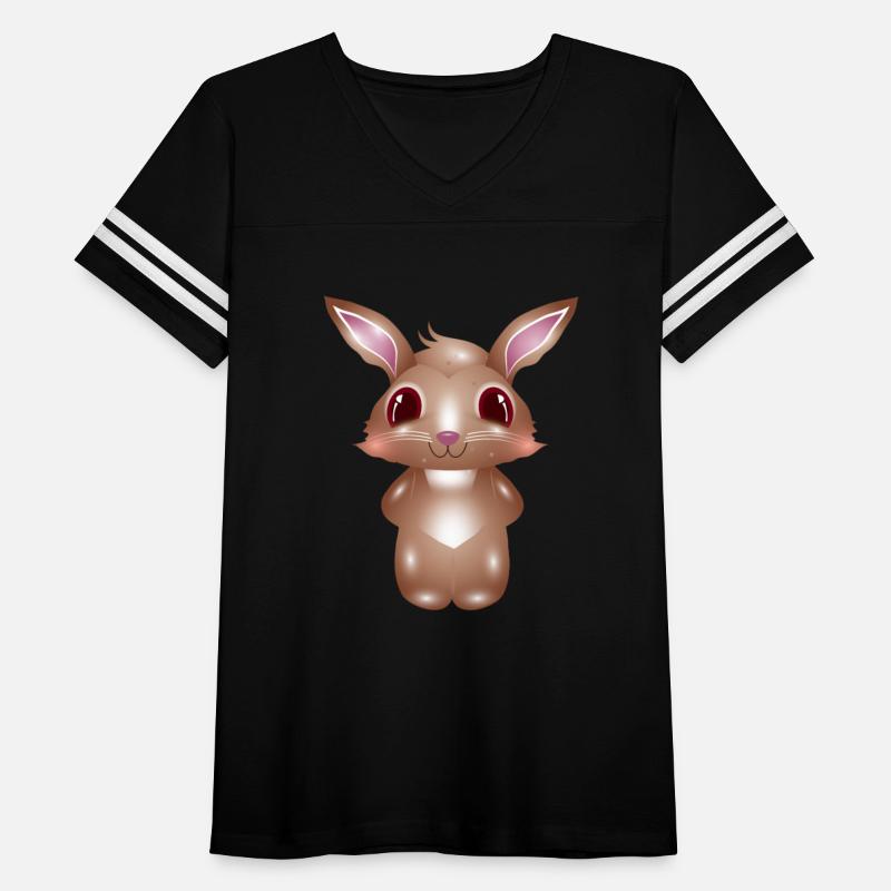 cute bunny with pink cheeks in comic style