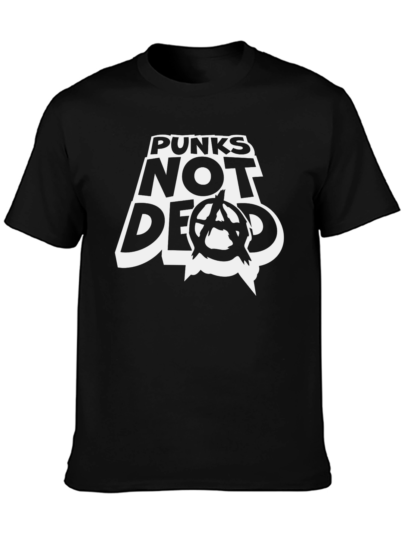 Punks Not Dead Graphic Tee - Black Cotton T-Shirt