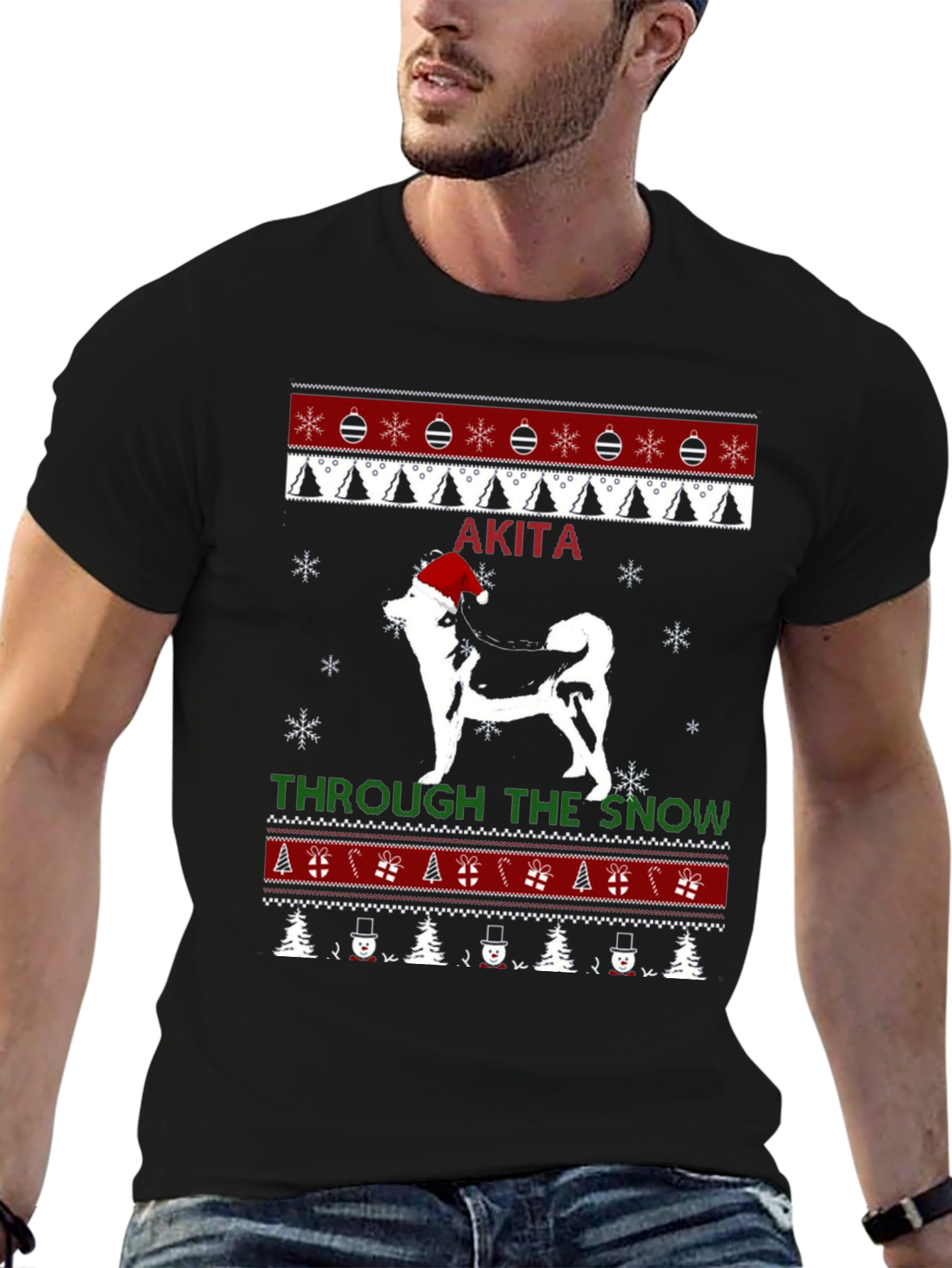 Akita Christmas Sweater T-Shirt