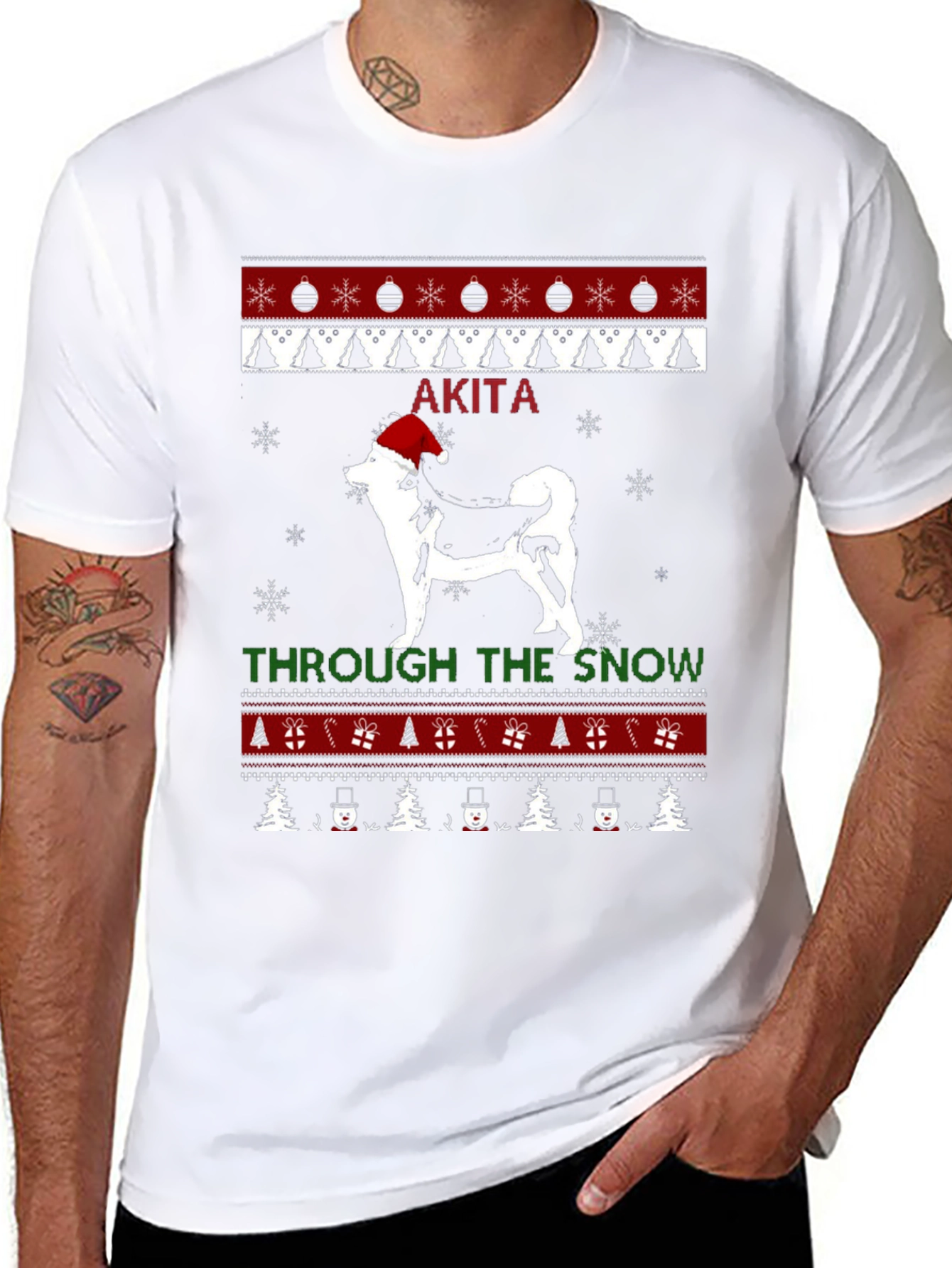 Akita Christmas Sweater T-Shirt