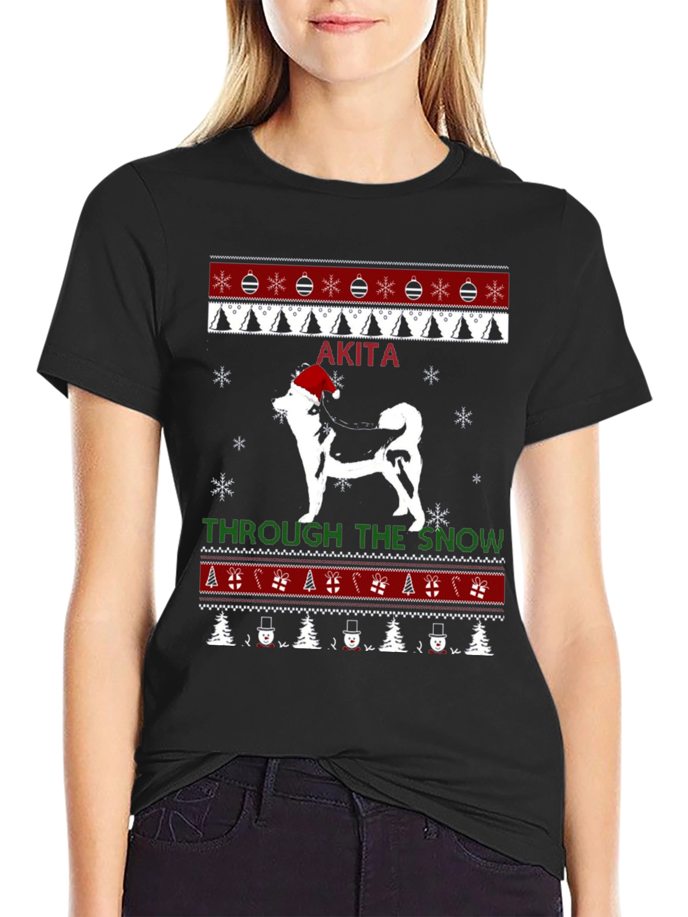 Akita Christmas Sweater T-Shirt