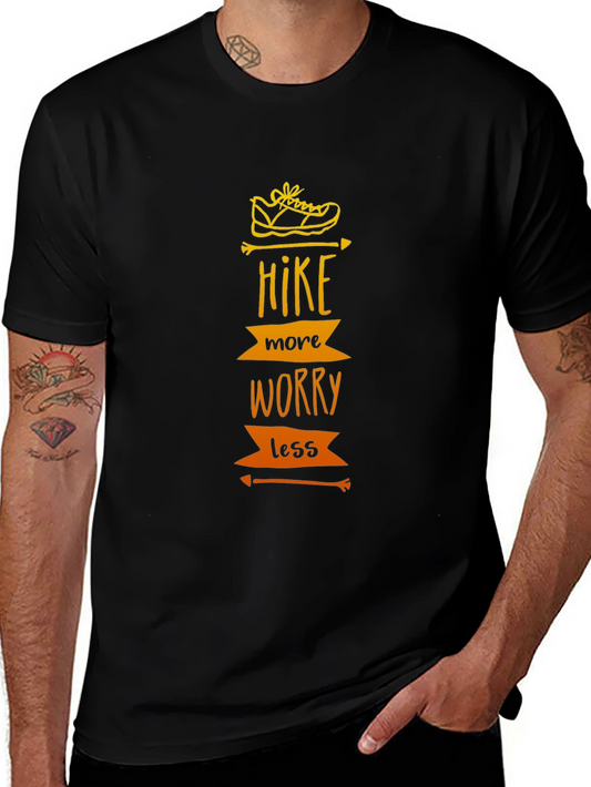 Hike More Worry Less Graphic Tee - Black