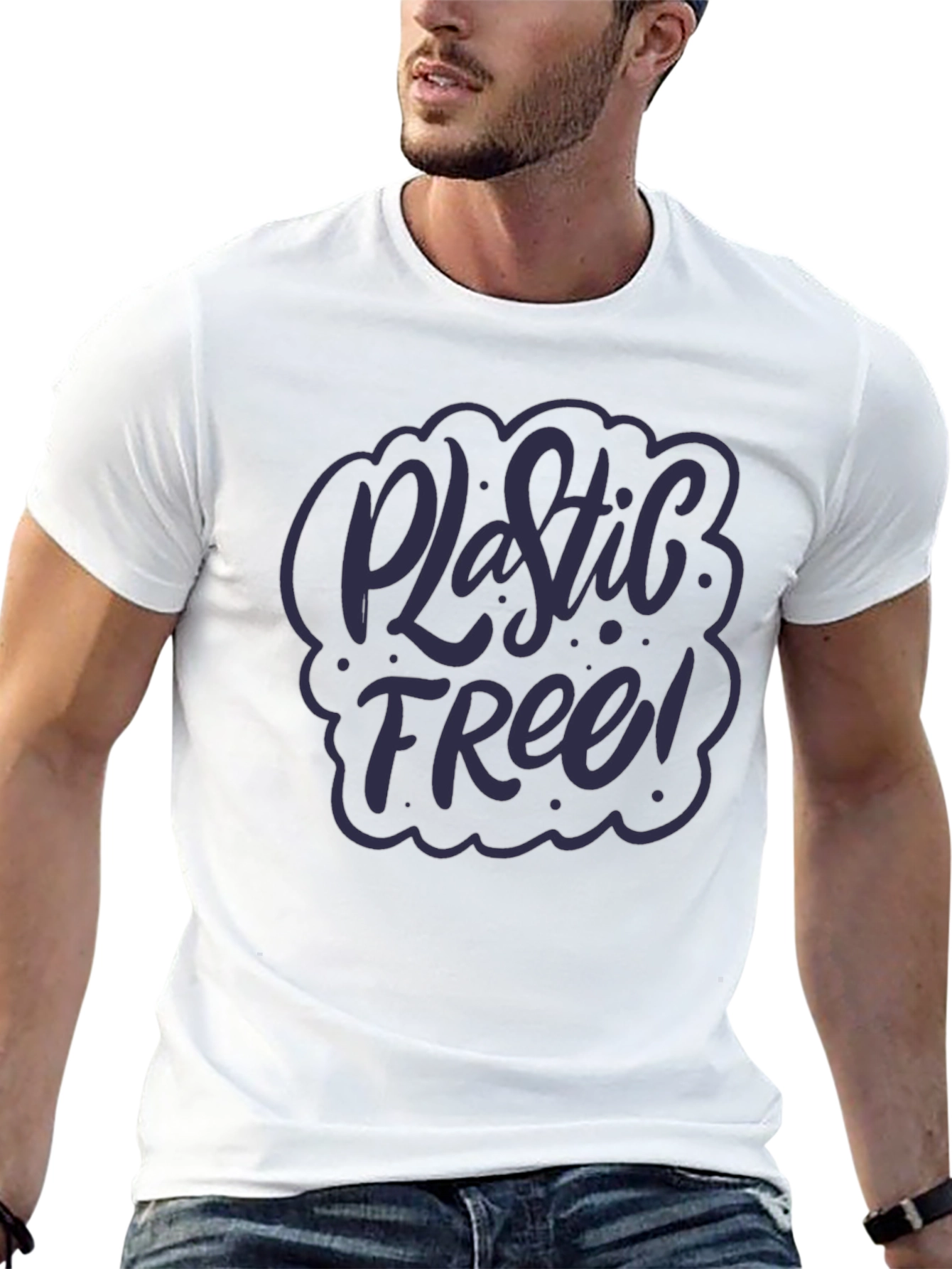 Plastic Free T-Shirt - Eco-Friendly Black Tee