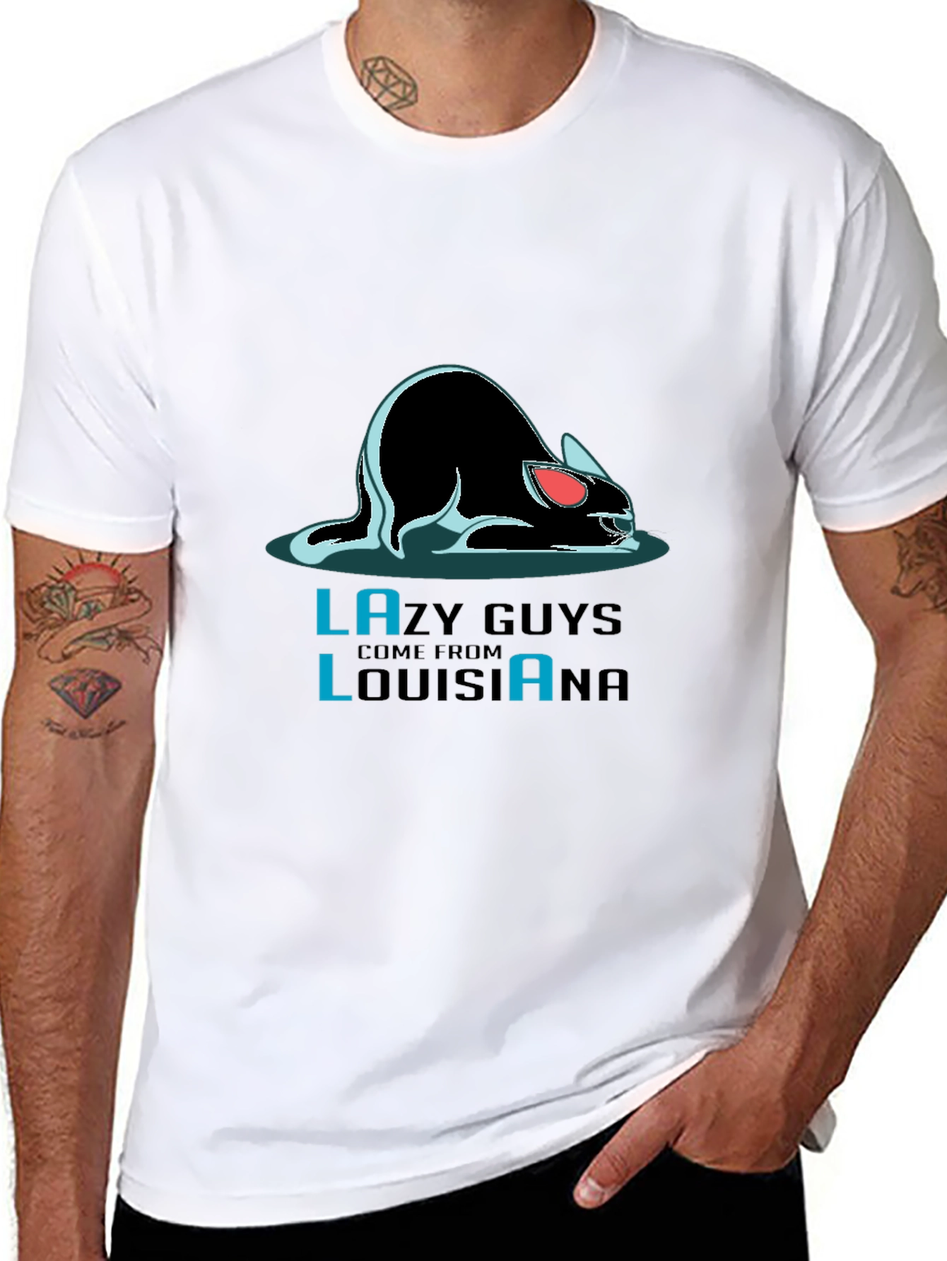 Lazy Guys Louisiana Black T-Shirt