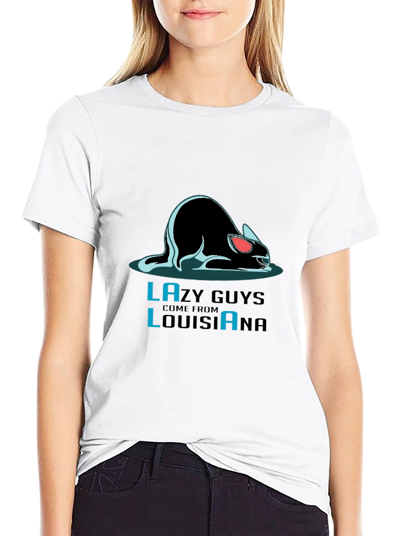 Lazy Guys Louisiana Black T-Shirt