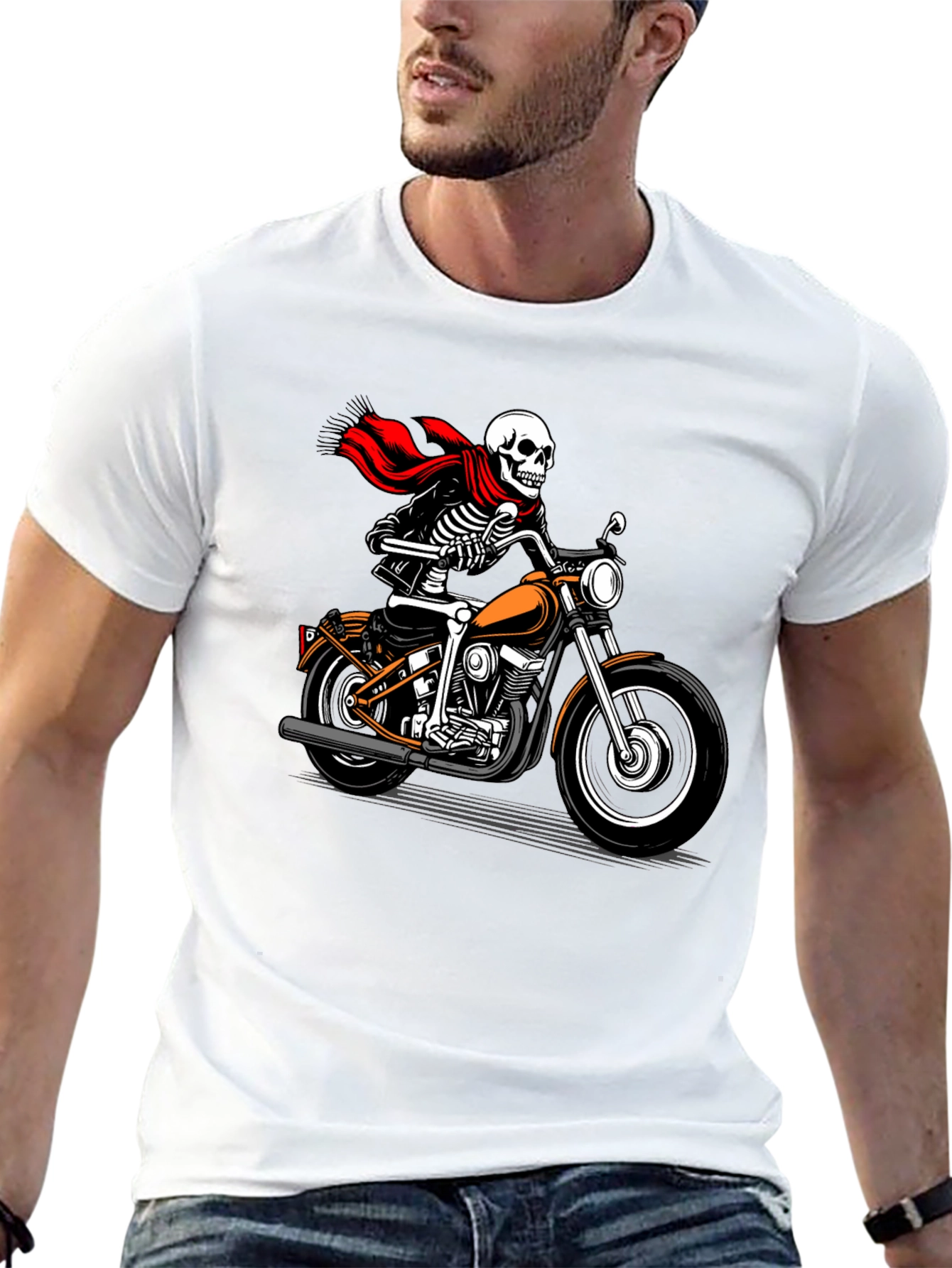 Skeleton Biker Graphic Tee - Ride or Die!