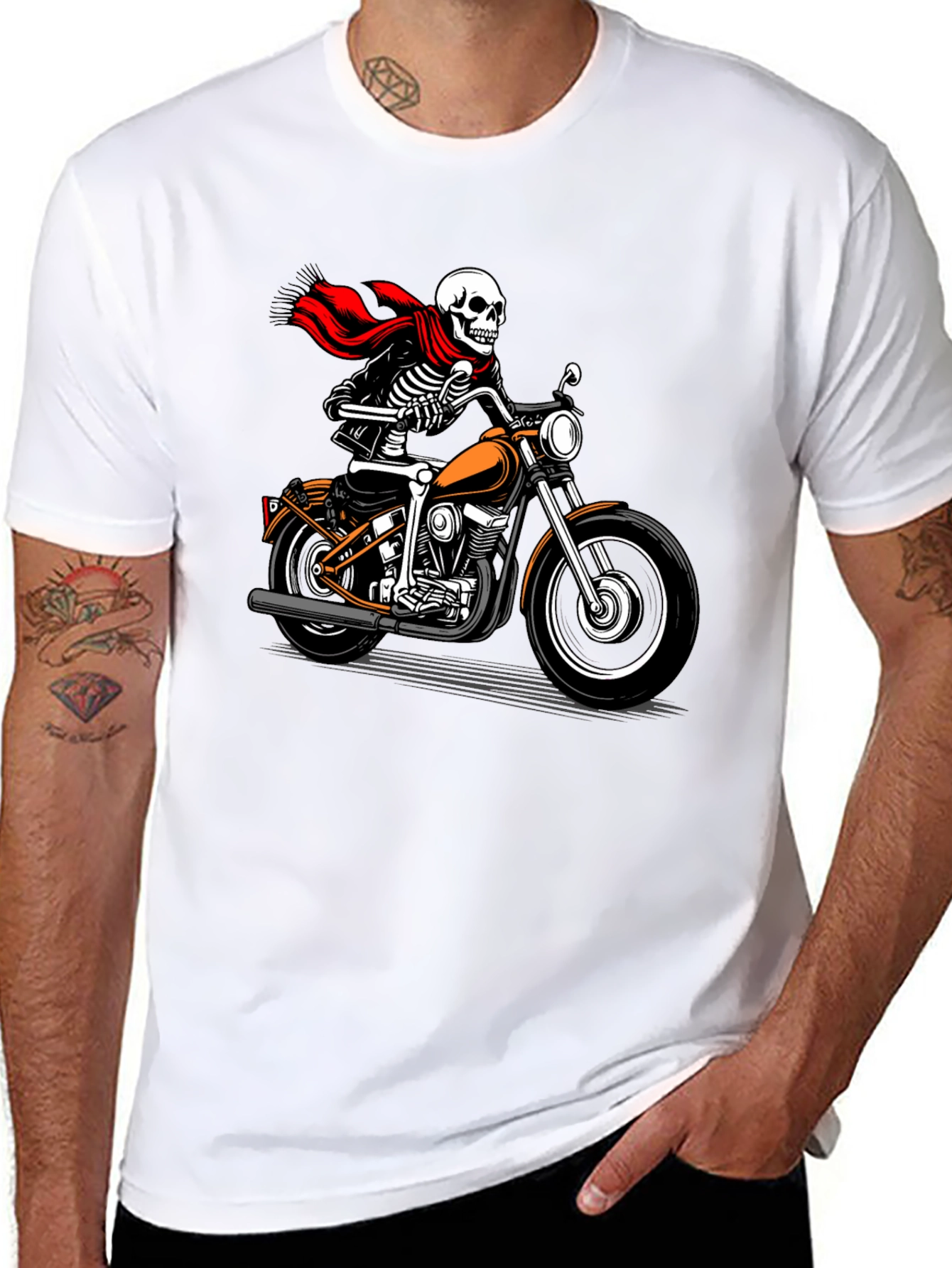 Skeleton Biker Graphic Tee - Ride or Die!