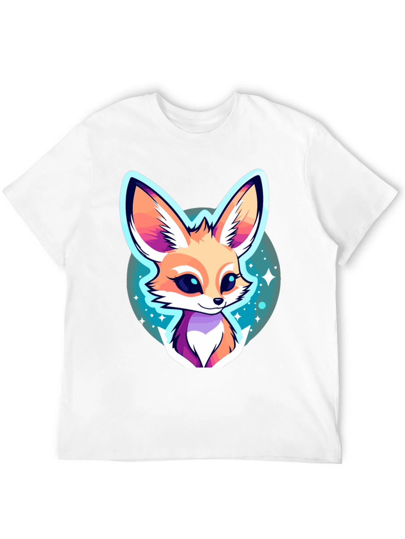 Cute Fennec Fox Graphic Tee - Unisex Black T-Shirt