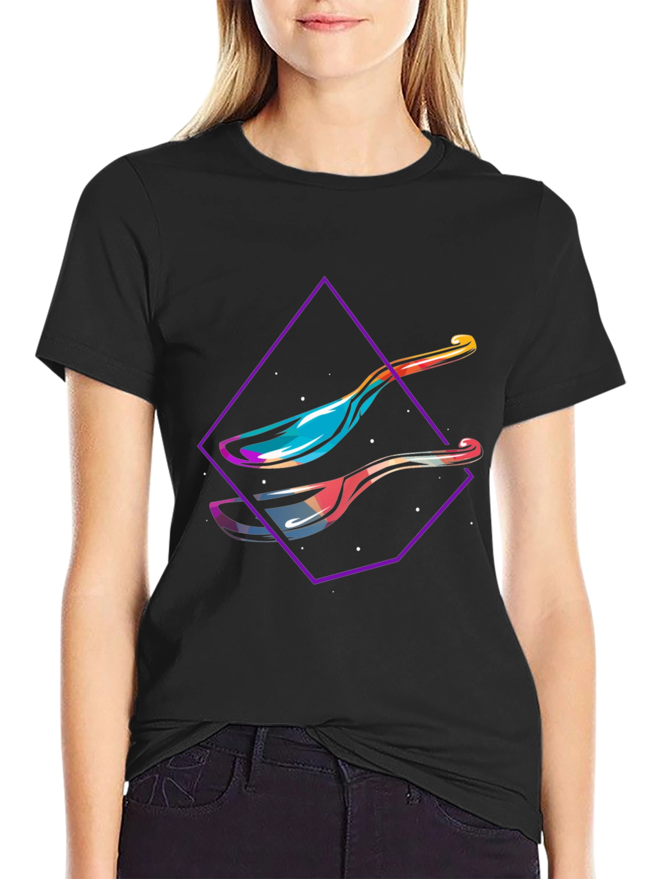 Modern Spoon Graphic Tee - Abstract Design Shirt